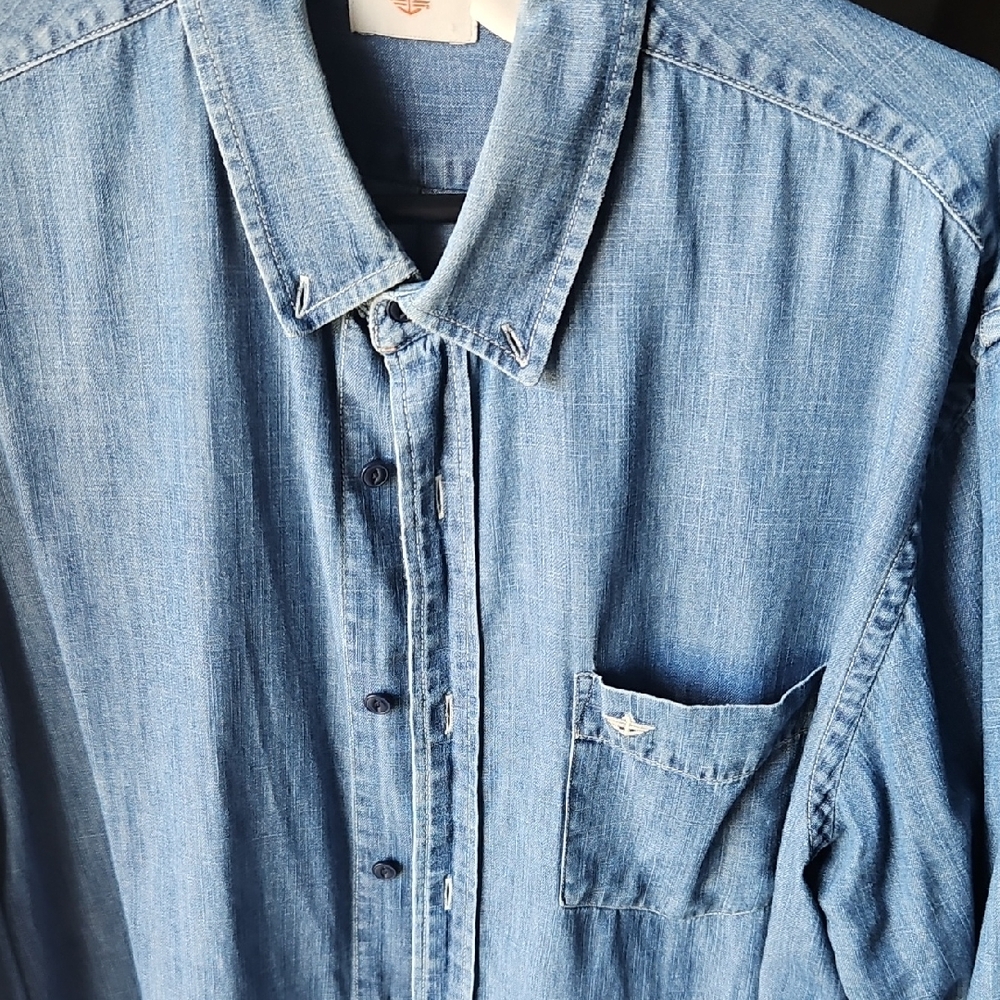 Dockers Light Blue Denim Button-Down Shirt